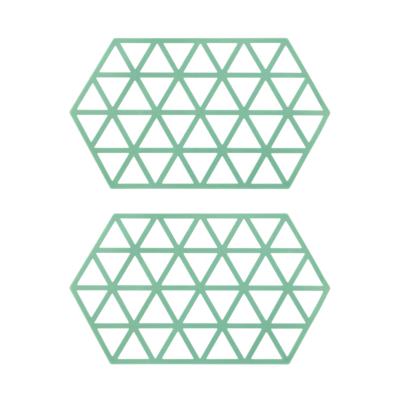 Krumble Siliconen pannenonderzetter Hexagon lang - Groen - Set van 2