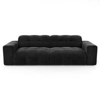 4-zits bank zwart fluweel 230cm - thumbnail