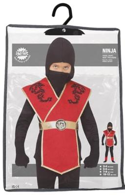 Ninja Kostuum Kind Rood/Zwart
