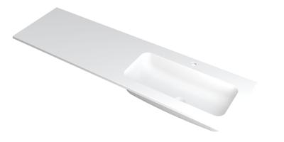 INK Wastafel Faktor polystone rechts met 1 kraangat 160 cm x 45 cm x 1,5 cm Mat wit 3407248
