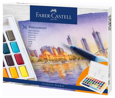 Waterverf Faber-Castell 36 kleuren in doos met palet