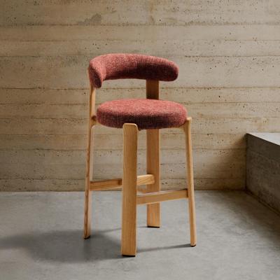 Kave Home Granite barkruk H75 chenille Terra/naturel