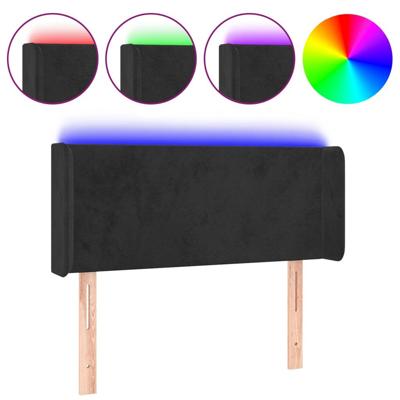 Hoofdbord LED 83x16x78/88 cm fluweel zwart