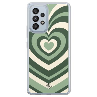 Samsung Galaxy A53 hybride hoesje - Groen hart swirl