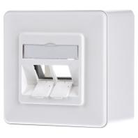 Metz Connect 130B20D20002KE Netwerkdoos Opbouw (op muur) Zonder connectoren 2 poorten Zuiver wit - thumbnail
