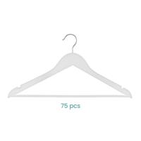 Nordix Kledinghangers Set 75 stuks Wit Hout Kleerhangers - thumbnail