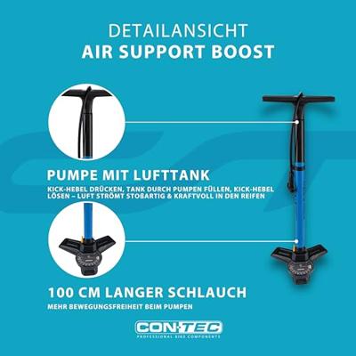 CONTEC hogedruk handpomp "air support booster". ct hand compressors air support boost black/blue - thumbnail