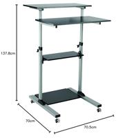 LogiLink Zit-sta-bureau In hoogte verstelbaar, Met wieltjes Hoogte: 938 tot 1378 mm (b x d) 700 mm x 705 mm Zilver BP0070 BP0070 - thumbnail