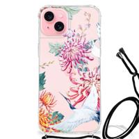 iPhone 15 Plus Case Anti-shock Bird Flowers - thumbnail