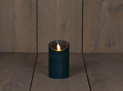 Kaars wax rustiek bewegende vlam 7,5x12,5 cm antiek groen b.o. Anna's Collection - Annas collection