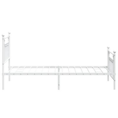 Bedframe met hoofd- en voeteneinde metaal wit 100x190 cm Bedframe met hoofd- en voeteneinde metaal wit 100x190 cm