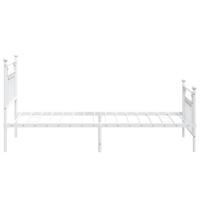 Bedframe met hoofd- en voeteneinde metaal wit 100x190 cm - thumbnail