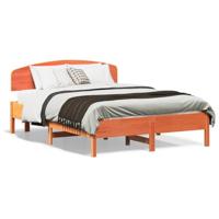Bedframe zonder matras massief grenenhout wasbruin 135x190 cm - thumbnail