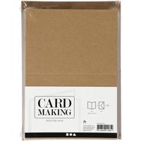 Creativ Company Kaarten en enveloppen, afmeting kaart 10,5x15 cm, afmeting envelop 11,5x16,5 cm, 120+240 gr, naturel, 50 set/ 1 doos - thumbnail