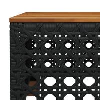 9-delige Loungeset met kussens poly rattan zwart - thumbnail