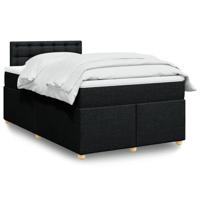 Boxspring met matras stof zwart 120x200 cm - thumbnail