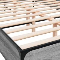 Bedframe bewerkt hout metaal grijs sonoma eiken 150x200 cm - thumbnail
