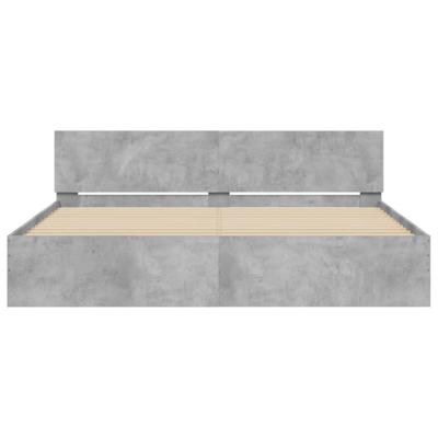 Bedframe met hoofdeinde betongrijs 200x200 cm