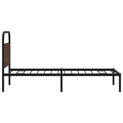 Bedframe zonder matras bewerkt hout bruin eikenkleur 107x203 cm - thumbnail