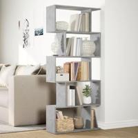 Kamerscherm / boekenkast 5-laags 70x24x161 cm hout betongrijs - thumbnail
