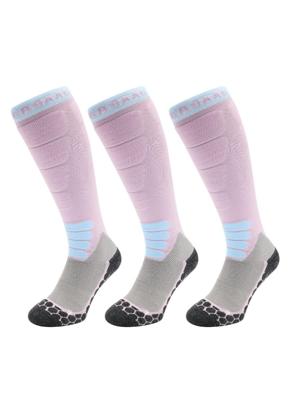 Poederbaas Skisokken Dames Merinowol Pro 3-pack Lila-35/38