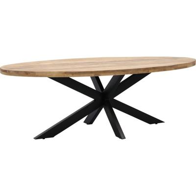 Sohome Ovale Eettafel 'Yannick' Mango met staal, 210 x 100cm