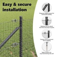 VidaXL Afrasteringspaal grijs 25 x 0,5 m (25 x 25 mm gaas) staal - thumbnail