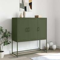 Hoge kast 100,5x39x107 cm staal olijfgroen - thumbnail