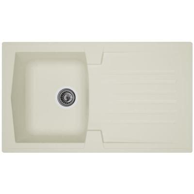 STRADOUR Ingebouwde gootsteenkeuken 1 kom + 1 afdruiprek Arena - Hars - 86 x 50 cm - Wit