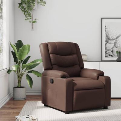 Fauteuil verstelbaar kunstleer bruin