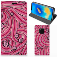 Huawei Mate 20 Pro Bookcase Swirl Pink - thumbnail