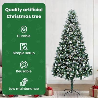 VidaXL Kunstkerstboom groen 240 cm pvc en staal en kunststof VidaXL Kunstkerstboom groen 240 cm pvc en staal en kunststof