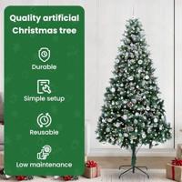 VidaXL Kunstkerstboom groen 240 cm pvc en staal en kunststof - thumbnail