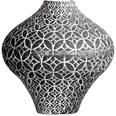 Vaas keramiek - vaas Kamelia - Vaas grijs & wit