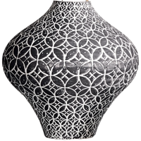 Vaas keramiek - vaas Kamelia - Vaas grijs & wit - thumbnail