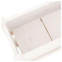Plantenbak 112x25x66 cm massief grenenhout wit - thumbnail