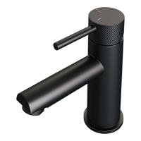 Brauer Black carving Wastafelmengkraan opbouw - laag - hendel lang smal carving - mat zwart 5-S-001-HD6 - thumbnail