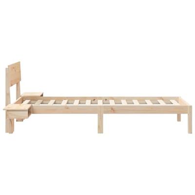 Bedframe met hoofdeinde Bruin 75 x 190 cm Massief grenenhout