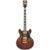 D'Angelico Deluxe Mini DC Stopbar Satin Brown Burst semi-akoestische gitaar met koffer - thumbnail