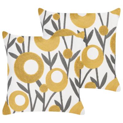 Beliani-SHALLOT-Sierkussen set van 2-Multicolor-45 x 45 cm-Katoen