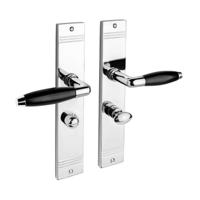 De Oude Deurklink Deurklink Retro geveerd op schild wc slot glanzend nikkel - thumbnail