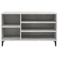 Schoenenkast 102x36x60 cm bewerkt hout betongrijs - thumbnail