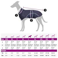 Hondenregenjas met reflecterende strips polyester marineblauw L - thumbnail