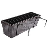 Polyrotan Balkonbak Set van 2 kleur Bruin - thumbnail