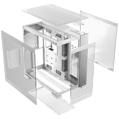 Antec c8 aluminum midi tower behuizing (wit/zilver | 2x usb-a | 1x usb-c | tempered glass)
