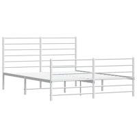 Bedframe met hoofd- en voeteneinde metaal wit 140x200 cm - thumbnail