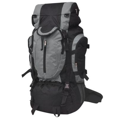 VidaXL Rugzak hiking xxl 75 l zwart en grijs