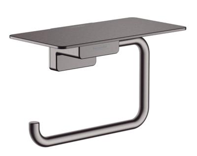 Hansgrohe Addstoris closetrolhouder met planchet brushed black chroom 41772340