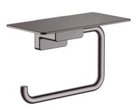 Hansgrohe Addstoris closetrolhouder met planchet brushed black chroom 41772340 - thumbnail
