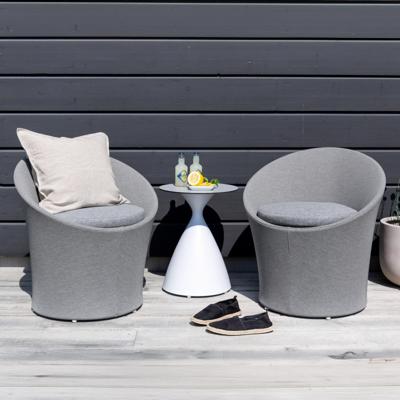 Nohr Loungeset 'Felica' Met 2 loungestoelen en tafel, kleur Grijs/Wit Nohr Loungeset 'Felica' Met 2 loungestoelen en tafel, kleur Grijs/Wit